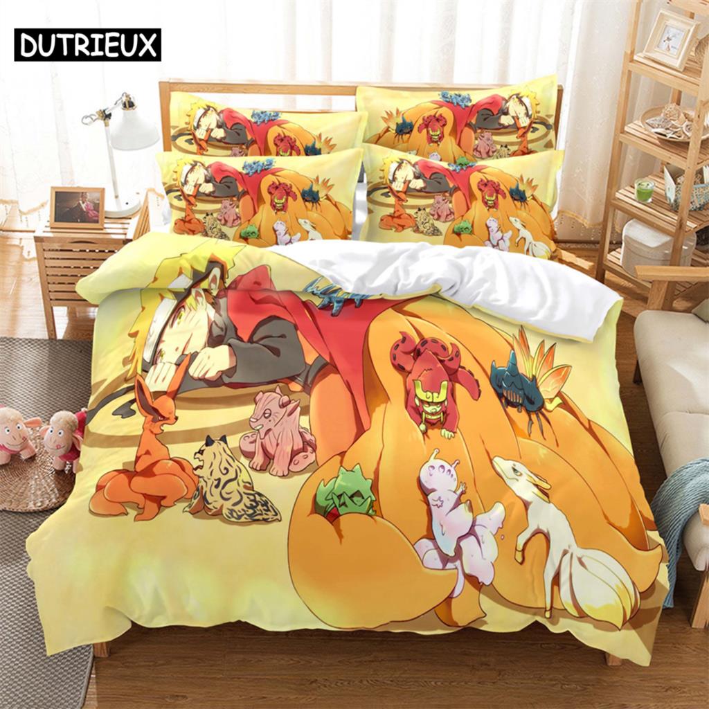 

Anime Characters 3D Digital Bedding Sets Home Bedclothes Super King Cover Pillowcase Comforter Textiles Bedding Set bed set (135x200cm)&set