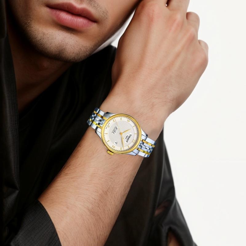 Tissot Le Locle Kollektion Mechanisches Uhrwerk 30m Wasserdichtigkeit Herrenuhren Uhr 39,3mm Silbernes Zifferblatt T006.408.22.037.00