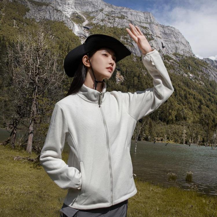 Women s Sports Outdoor Double-sided Fleece Hoodie Jacket Thick Fleece Jacket M
