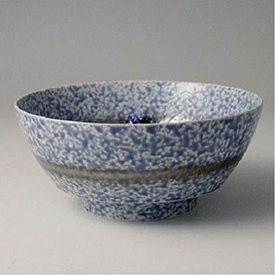 Arita Ware Ceramic Kiln [Ultimate Ramen Bowl] Blue Blossom Platinum Band Diameter Approximately 18 X Height 8cm Ramen Bowl Bowl Ceramic Dishwasher