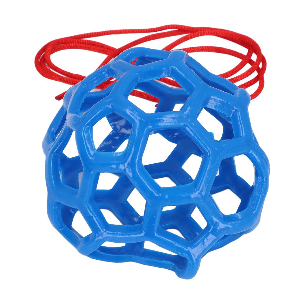 Hanging Feeding Toy Rubber Lattice Design Lightweight Soft Horse Treat Ball for Home and Farm Blue
