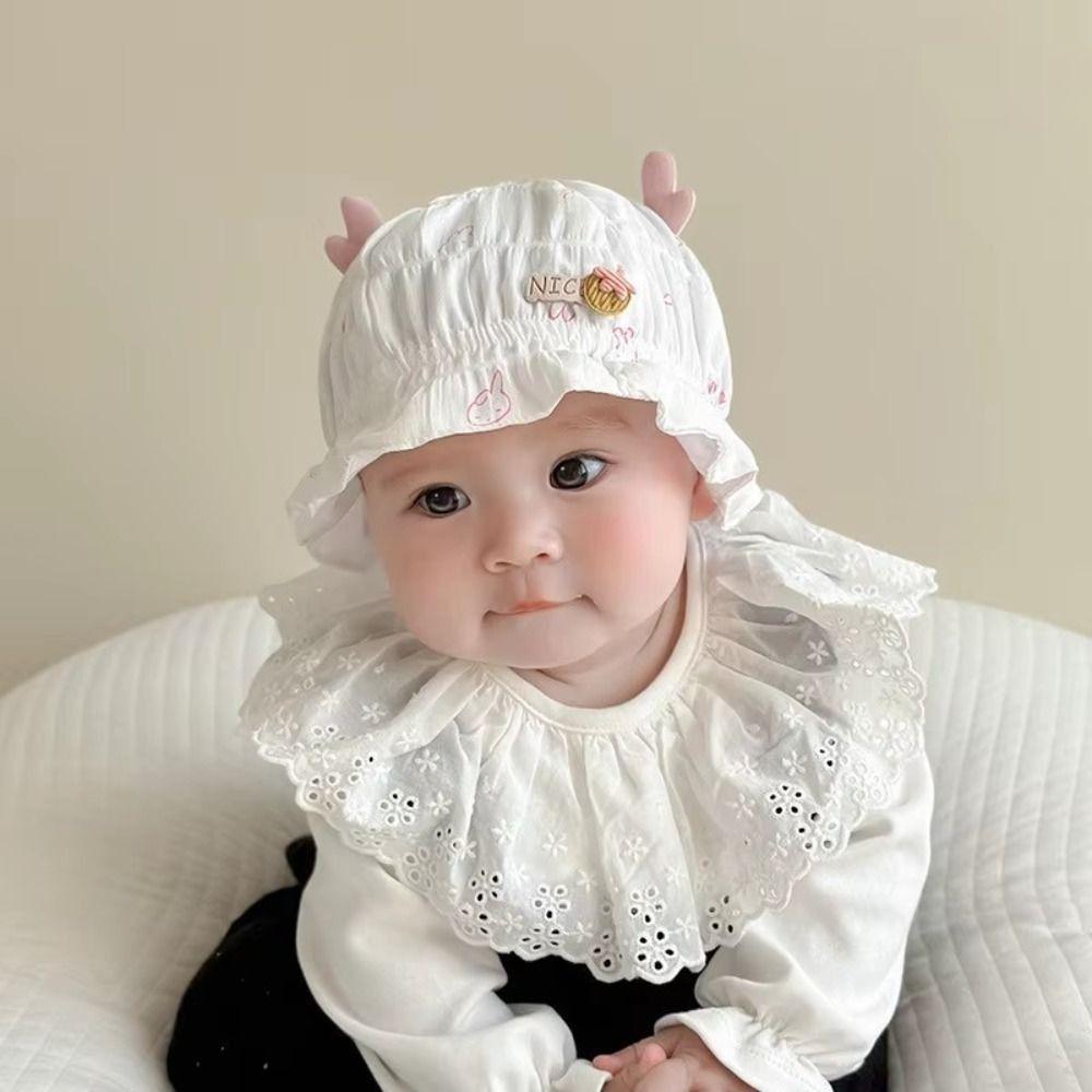 Cotton Baby Bucket Hats 0-6M Girl Boy Bonnet Cap Cute Baby Fisherman Cap  For Infant