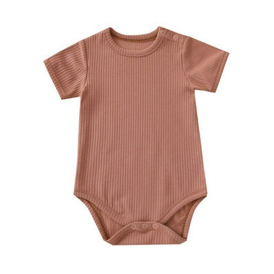 European & American Newborn Baby Unisex Cotton Striped Short-Sleeve Romper