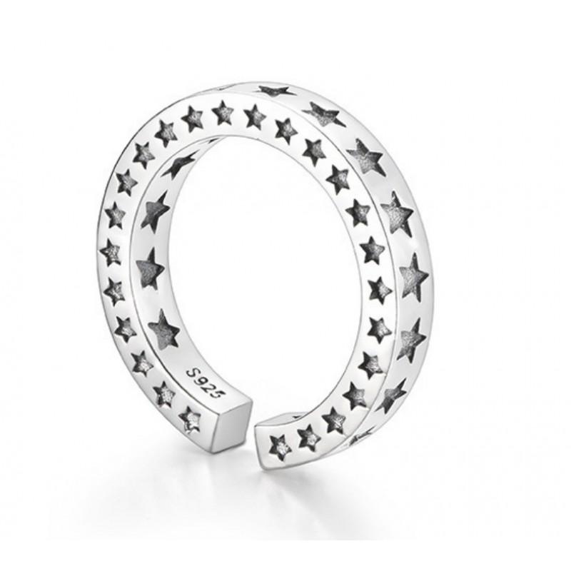 Adjustable Open Ring Men Women Vintage Star Geometric Design Plated Copper Unisex Fashion Jewelry
