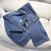 Stylish Women's Retro Blue Straight-Leg Jeans 2026: High-End, Loose Draped Fit