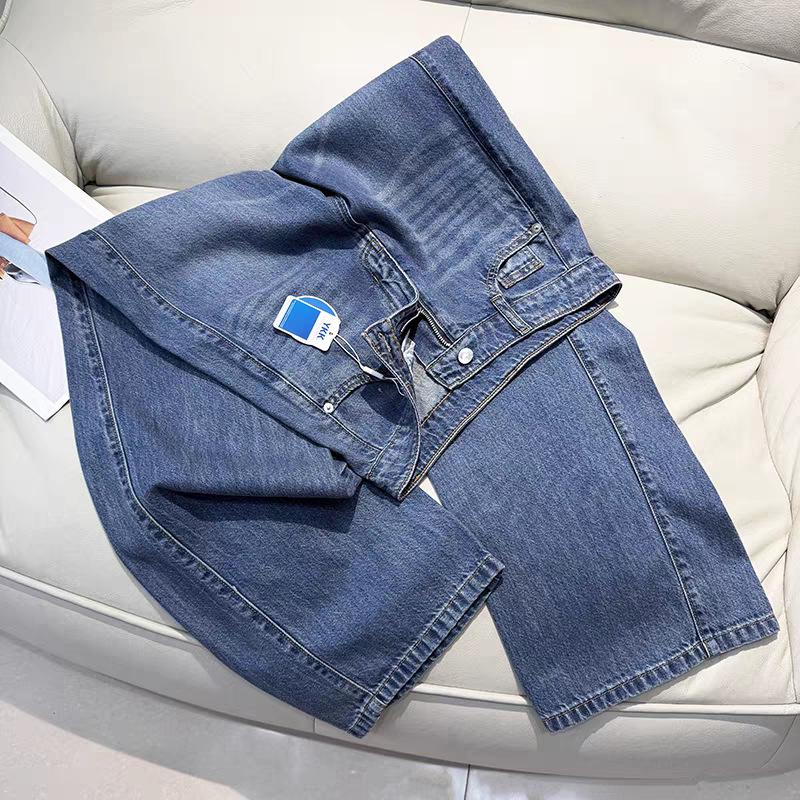 Stylish Women's Retro Blue Straight-Leg Jeans 2026: High-End, Loose Draped Fit