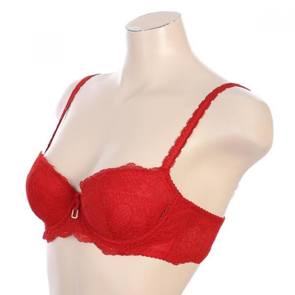 BARBARA Red Lace Non Woven Bra Red Br4462