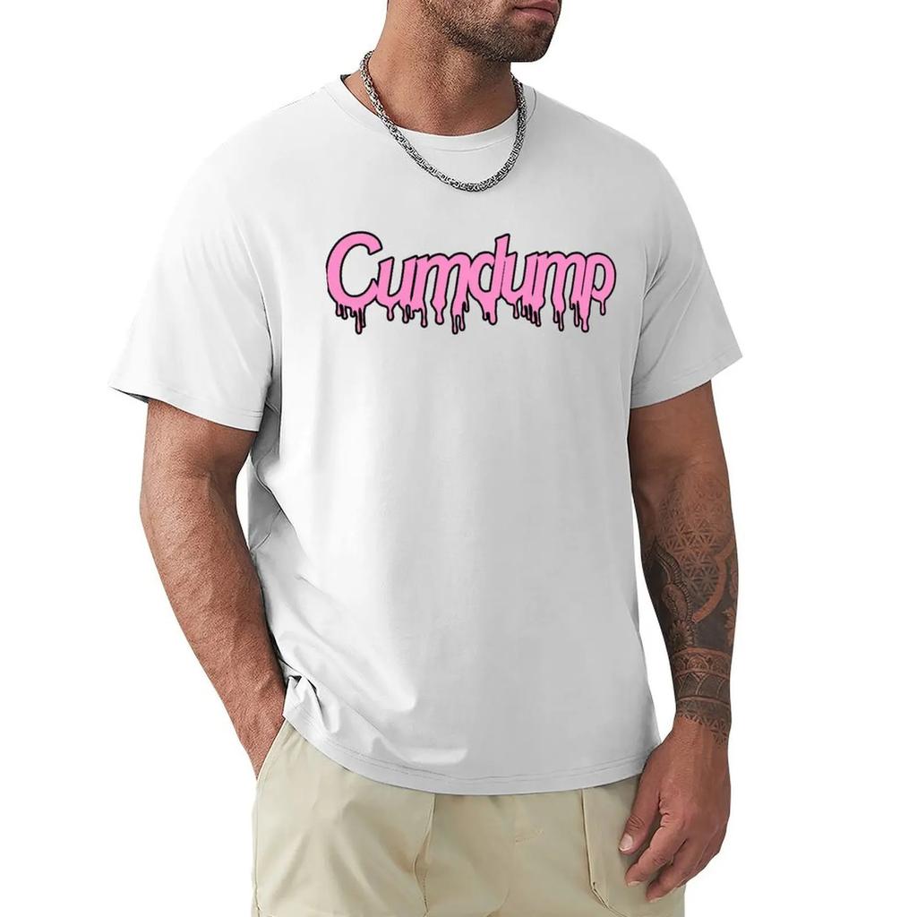 Streetwear Classic T Shirt Cumdump T-shirt Oversized Cute Tops Workout Shirts for Men Short Sleeves Pure Cotton Male Tops Tees