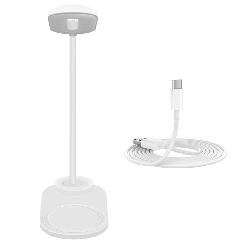 AD23-Dimmable LED Desk Lamp With Wireless Charger, Wireless Charging Desk Light Flexible Rotation Press Control Night Light