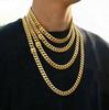 Fashionable Hip Hop Accessory Punk Versatile Gold Plated Polished Cuban Chain Stainless Steel Trendy Unisex Necklace