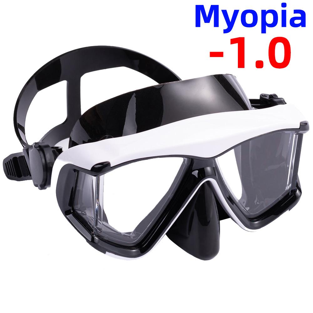 Optische Myopie-Schnorchel-Tauchmaske, Schwimmbrille, kurzsichtige Ausrüstung, Panorama-Weitsicht, Erwachsene, Jugendliche – 1,0 bis 6,0