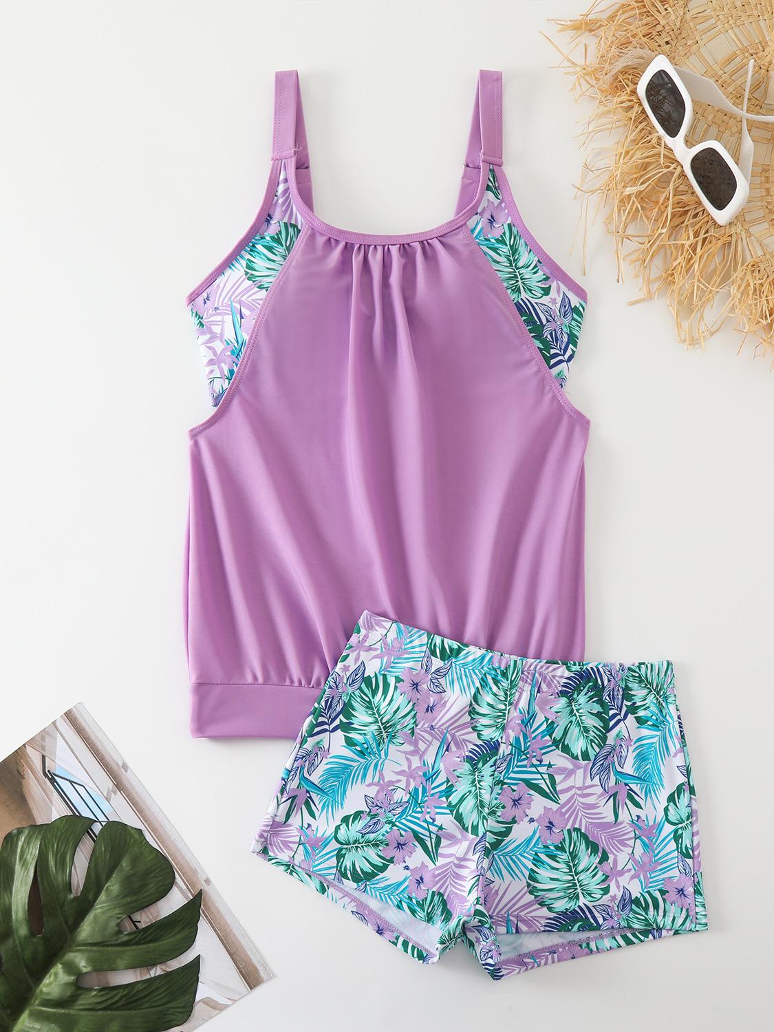 

Сексуальный купальник бикини из двух частей с цветочным принтом 3XL фиолетовый