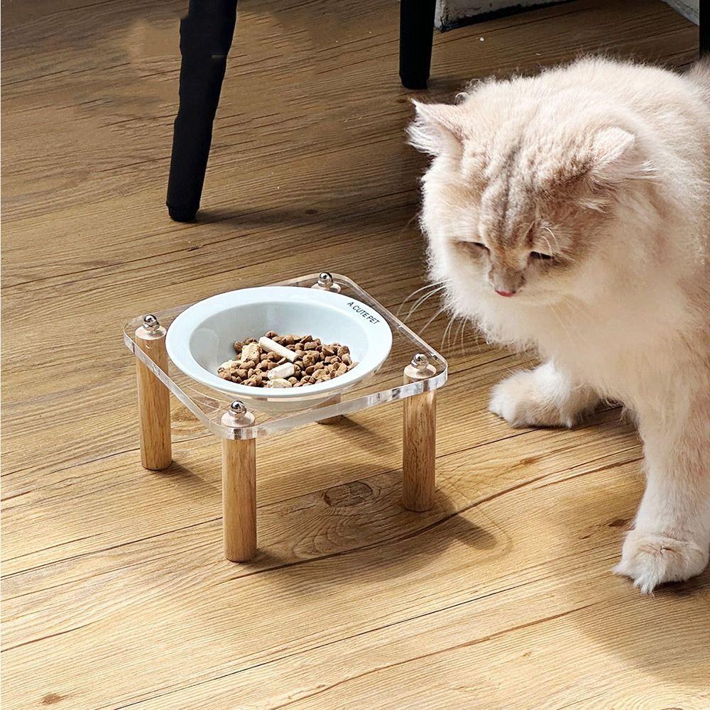 Protect Cervical Spine Cat Bowl with Acrylic Stand Cat Drinking Feeding Bowl  Household