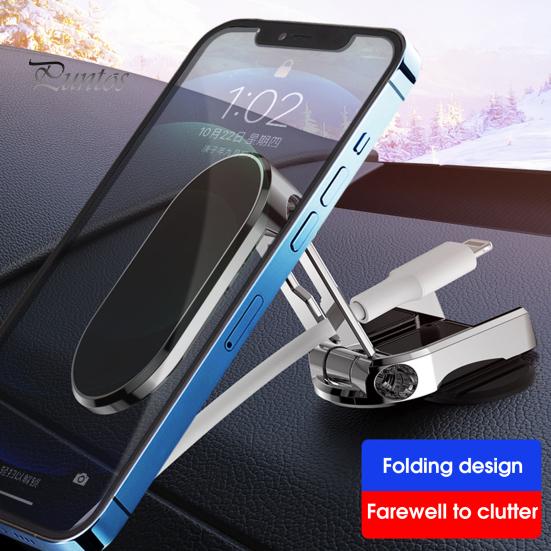 

Phone Holder Folding Height Adjustable Universal Strong Magnet Phone Stand for Car