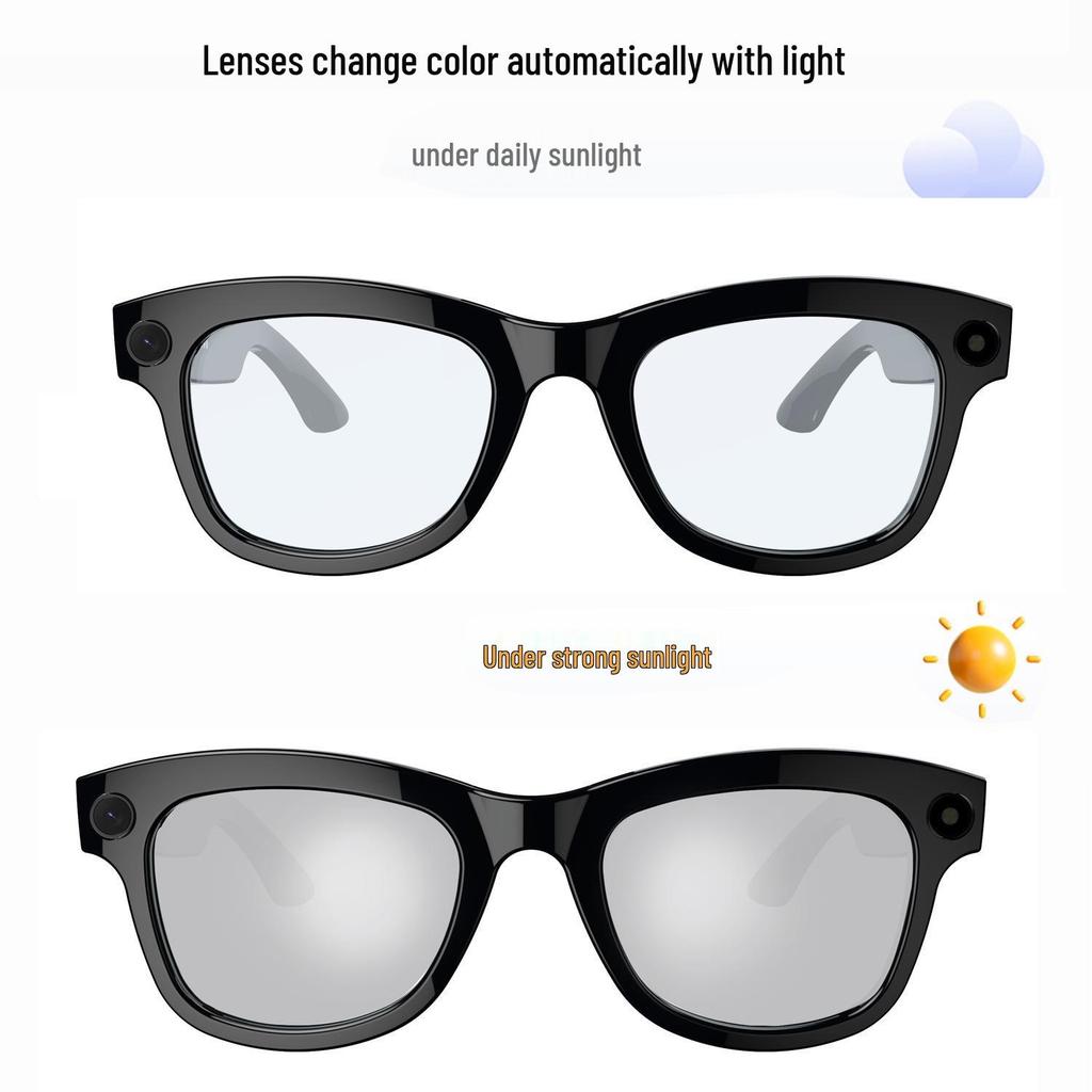AI Smart Sunglasses: HD Camera, Anti-Shake Photo & Video Recording, Bluetooth Connectivity.