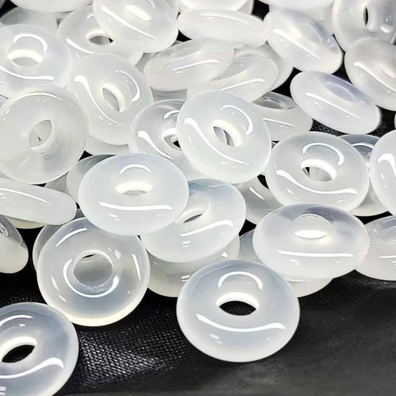 

Icy White Agate Donut Earrings & DIY Charms 12mm