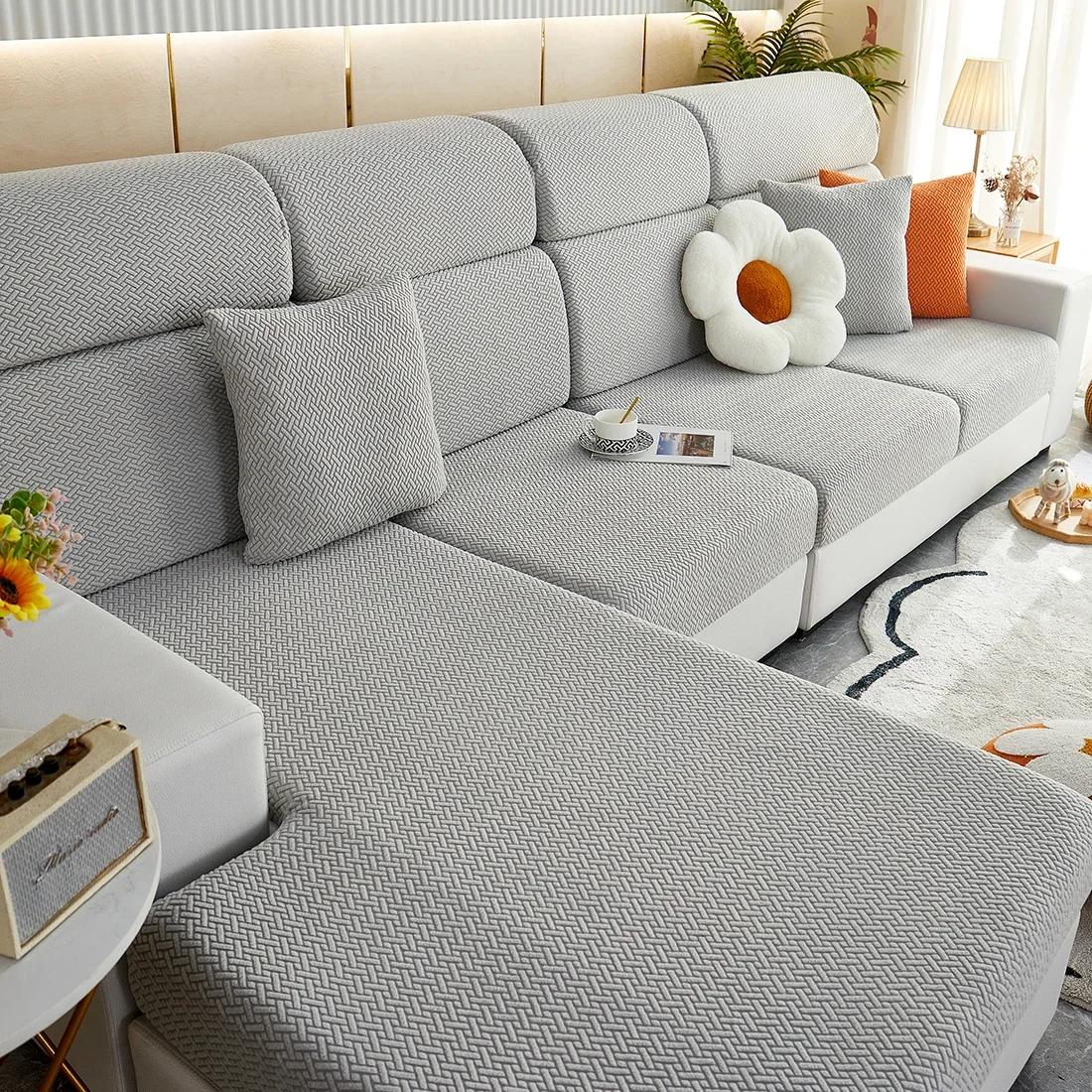 

Jacquard Sofa Cushion Pad Cover 1pc Floral Adjustable Elastic Extensible Couch Cover Case Spandex Slipcovers 1pc back cover