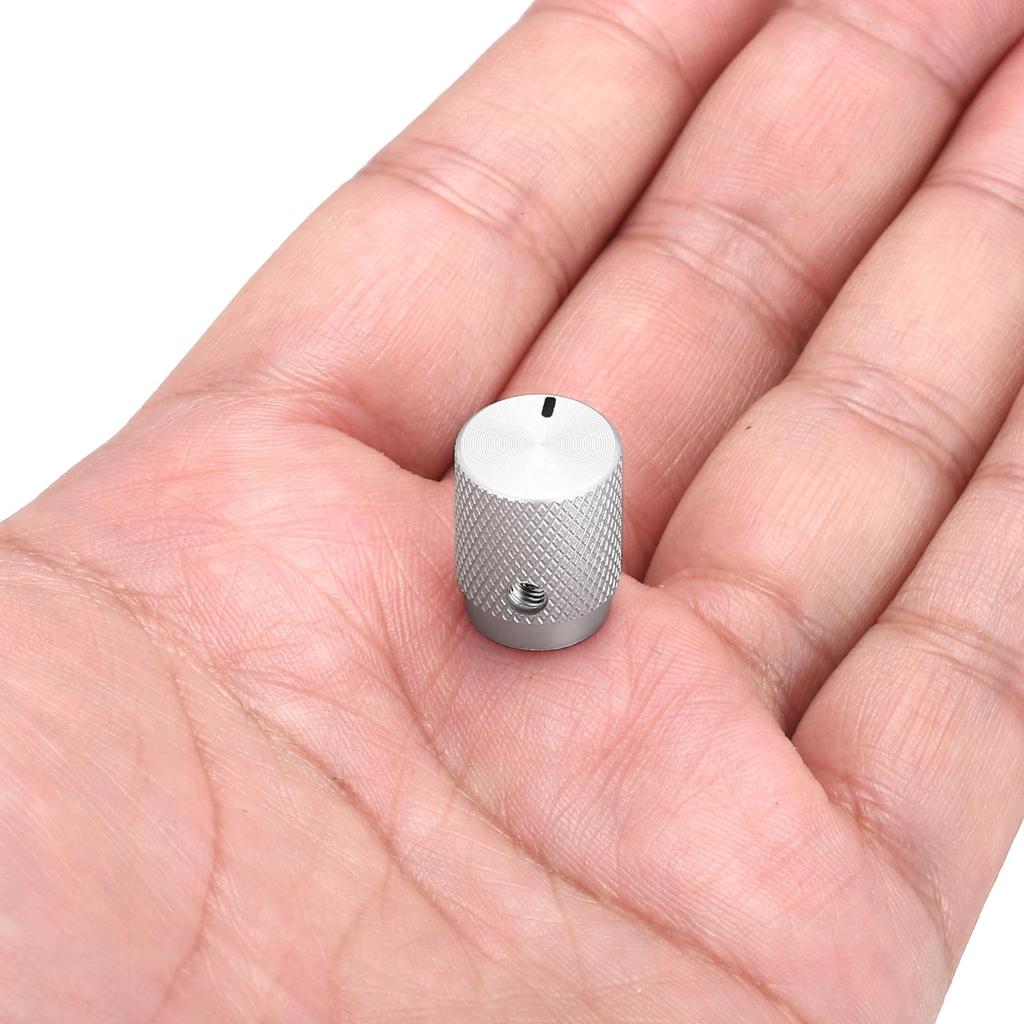 uxcell Aluminum Potentiometer ID x OD x Universal Volume and Tone Control Knobs for Guitar and Oval Silver 8-Piece Knob, 1/4" (6mm) 1/2" (12.5mm) 5/8"