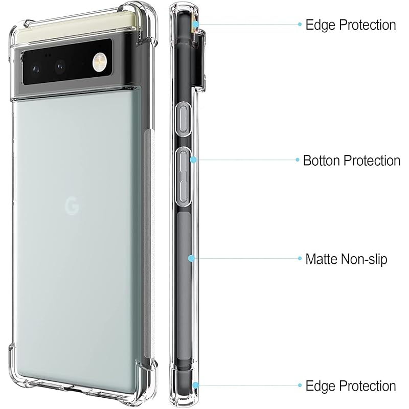 

Careflection Premium Hybrid Bumper Camera Protection Case For Google Pixel 6A Transparent Tpu Case With Oleophobic Anti 6 белый