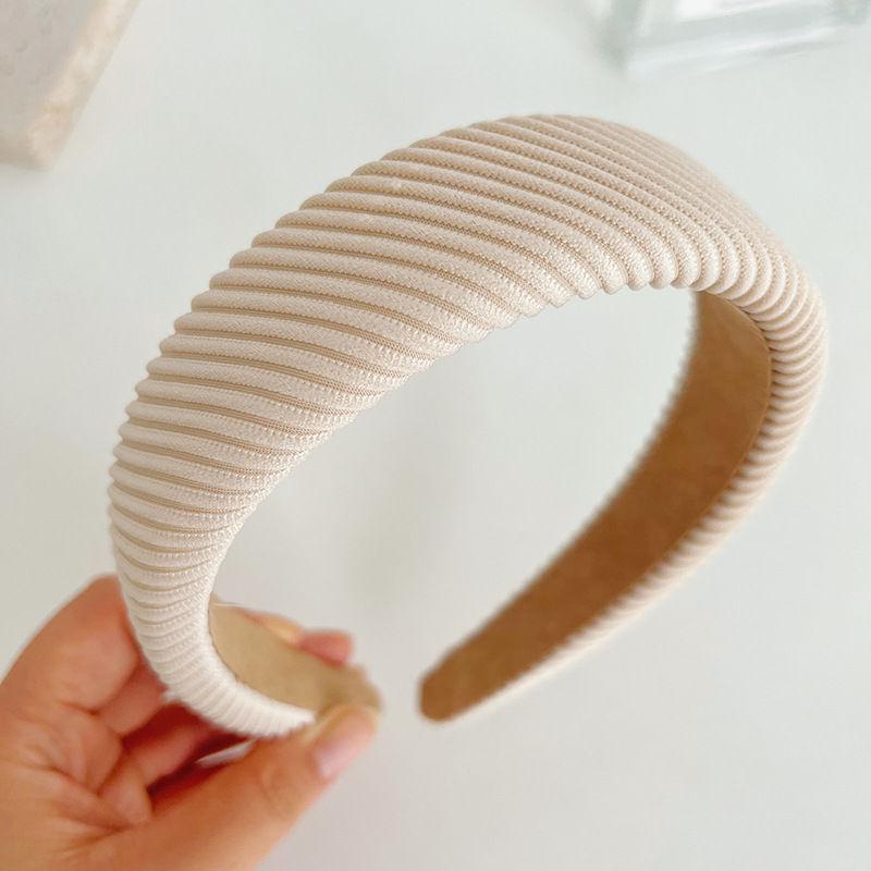 Retro Hair Band Headdress Hairpin Knitted Hair Tie Sponge Headband Solid Color