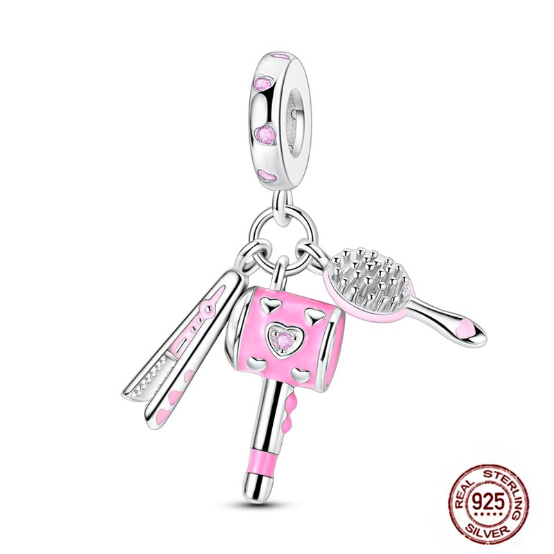 Pink Butterfly Charms Beadscopper Original Heart-Shaped Dog Paw Travel Charm Fit Bracelets Pendant For Women Jewelry Making