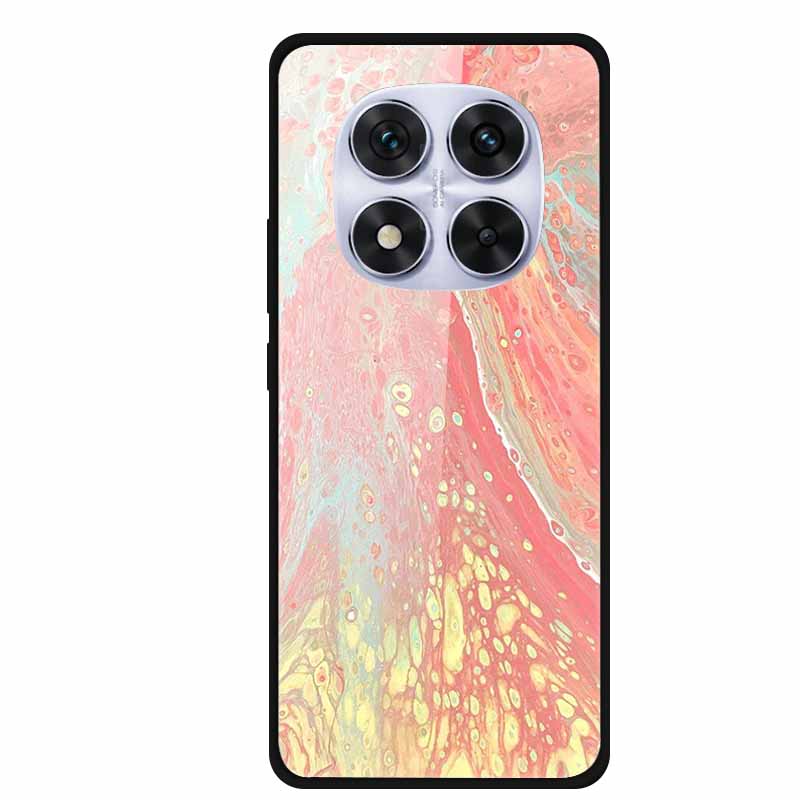 Tempered Glass Case For Xiaomi Redmi Note 14 Pro 5G Back Cover PC Hard Shockproof Cases Beer Marble Texture Cool Fashion Funda