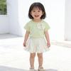 Girls Cotton Summer Short Sleeve T Shirt with Polka Dot Skirt Set