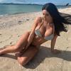 Solid Color Diamond Triangle Bikini Rhinestone Split Swimsuit Fashionable Beach Swimwear