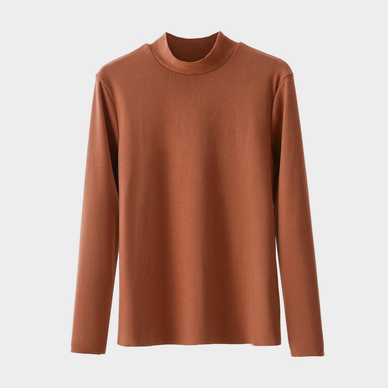 Women's Thermal Velvet Long-Sleeve Turtleneck Top for Fall/Winter