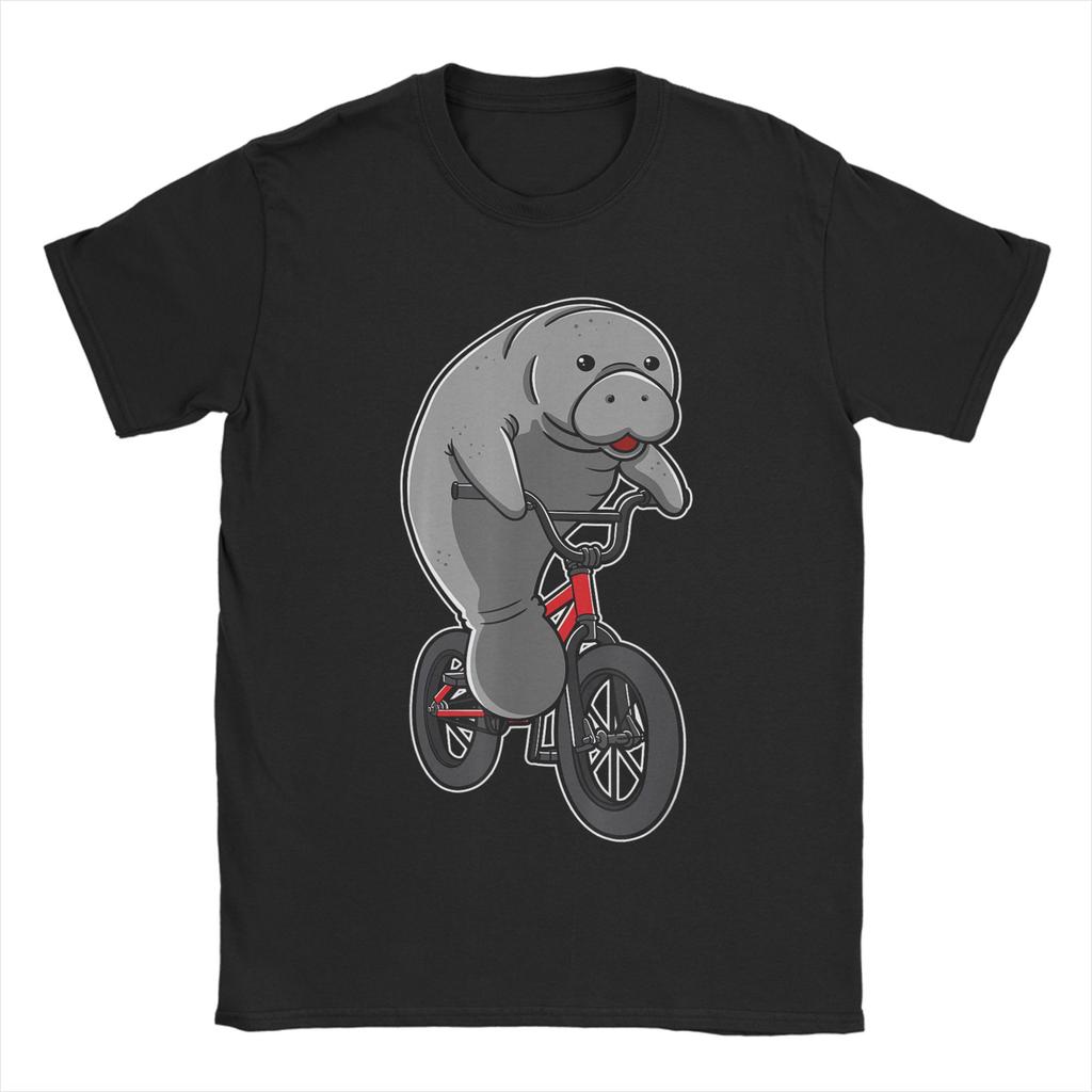 Awesome Unisexatees Sea Cows Dugong Biker Cyclist Floaty TShirts Unisex O Neck T Shirt Short Sleeve Tee Shirt Plus Size Clothing