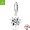 Winter Snowflake Diy Bracelet Beaded Accessories, Christmas S925 Silver Pendant