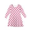 Sommer-Prinzessinnenkleid für Mädchen, Langarm A-Linien T-Shirt-Kleid Valentinstag