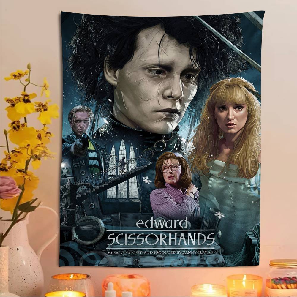 Movie EEdward SScissorhands Colorful Tapestry Wall Hanging Bohemian Wall Tapestries Mandala Wall Hanging Sheets