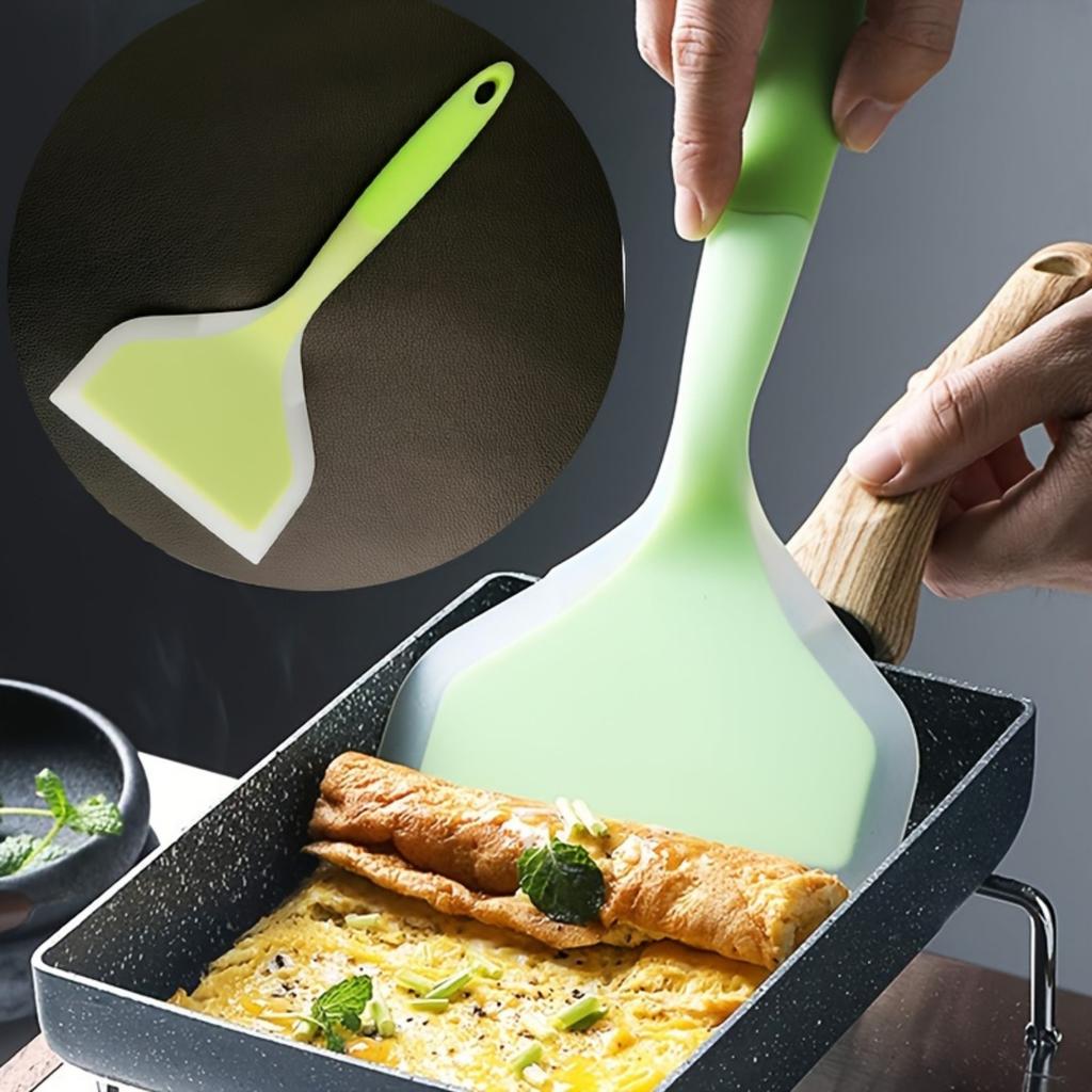 1PC 1/2 Silicone Spatula Set Non-stick, Heat Resistant Kitchen Utensils for Cooking, Sautéing and Frying  Great for Pancakes, Steaks and Grills!
