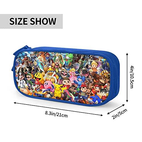 Super Smash Bros. Pencil Case, Large Capacity, Multifunctional, Stylish Pen Pouch, Simple Tool Pencil Case for Boys, Girls, and Kids, Suitable for Hig