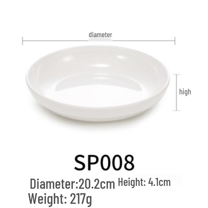 Commercial White Melamine Round Dinner Plate