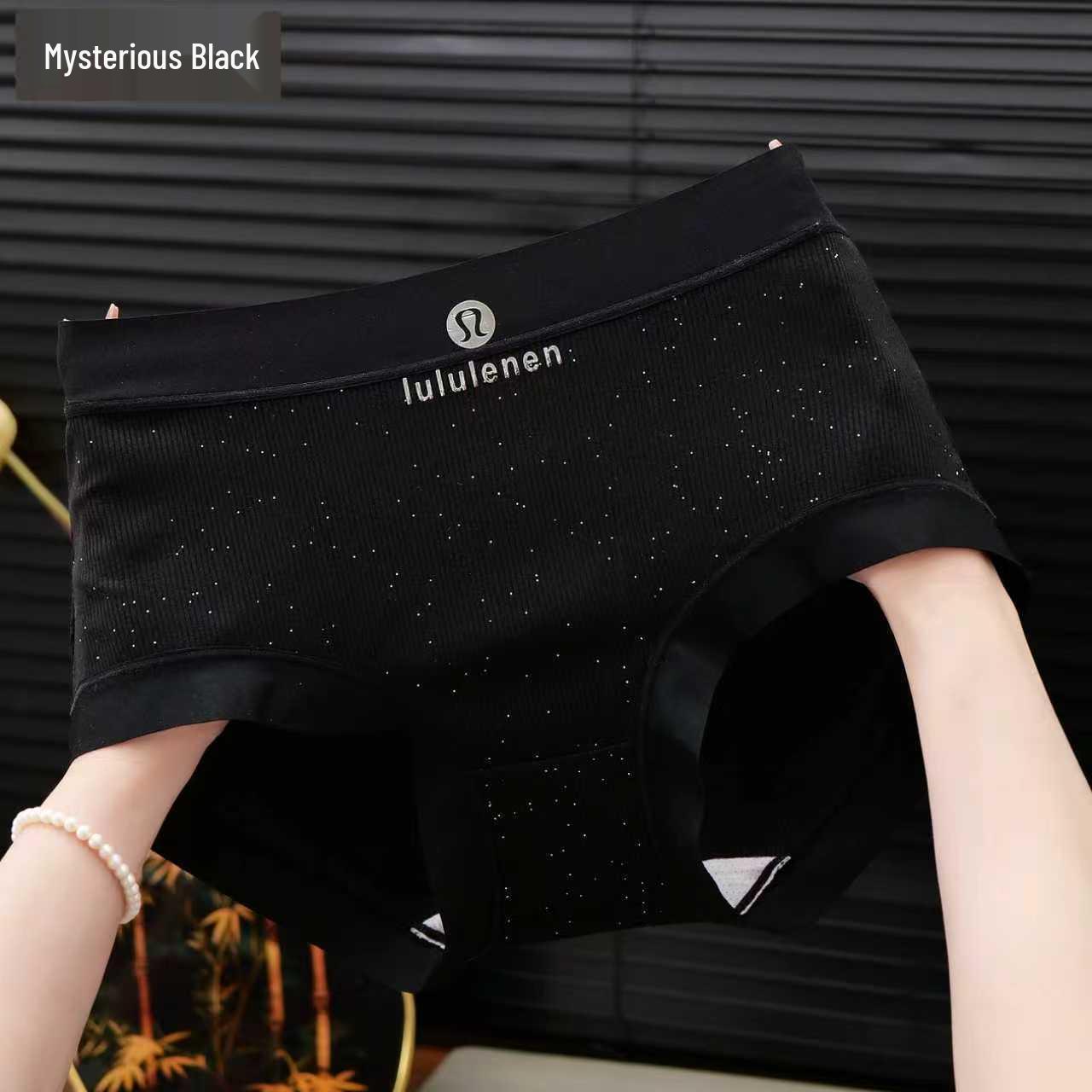 

MIU Series High-Waisted Plus Size Ribbed Cotton Starry Sky Seamless Hip-Hugging Antibacterial Women s Briefs Starry Sky [100-160]