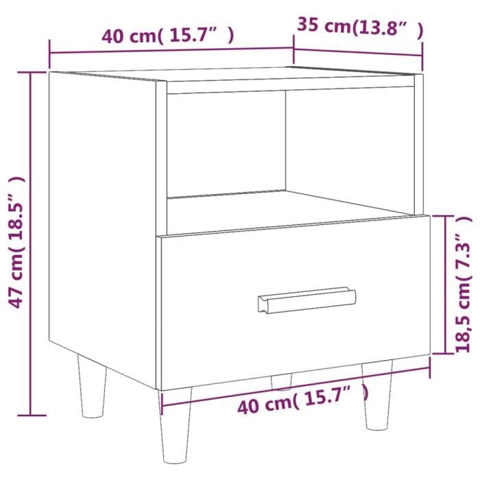 VidaXL Bedside Table Sonoma Oak 40x35x47 Cm 812012