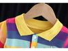 Stylish Infant Girls' Summer Dress: Lapel, Striped, Pleated Skirt for Ages 1-3