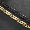 Vintage Black Gold Color Cuban Link Chain Bracelet for Men Solid Stainless Steel Men's Bracelets Birthday Gifts for Dad Husband Him