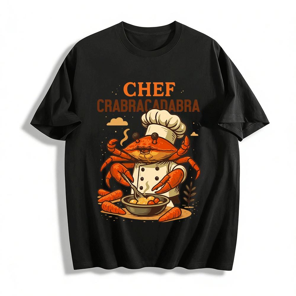 

Chef Crabracadabra Cooking Graphic Casual Tee Pure cotton T-shirt XXS