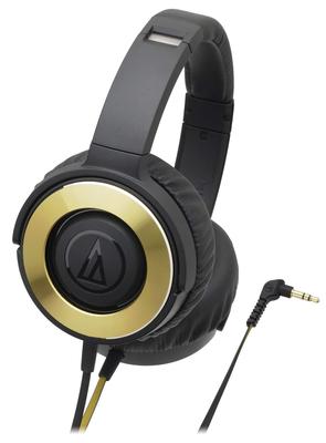 Audio-Technica ATH-WS550 Portable Headphones Deep Bass Black Gold