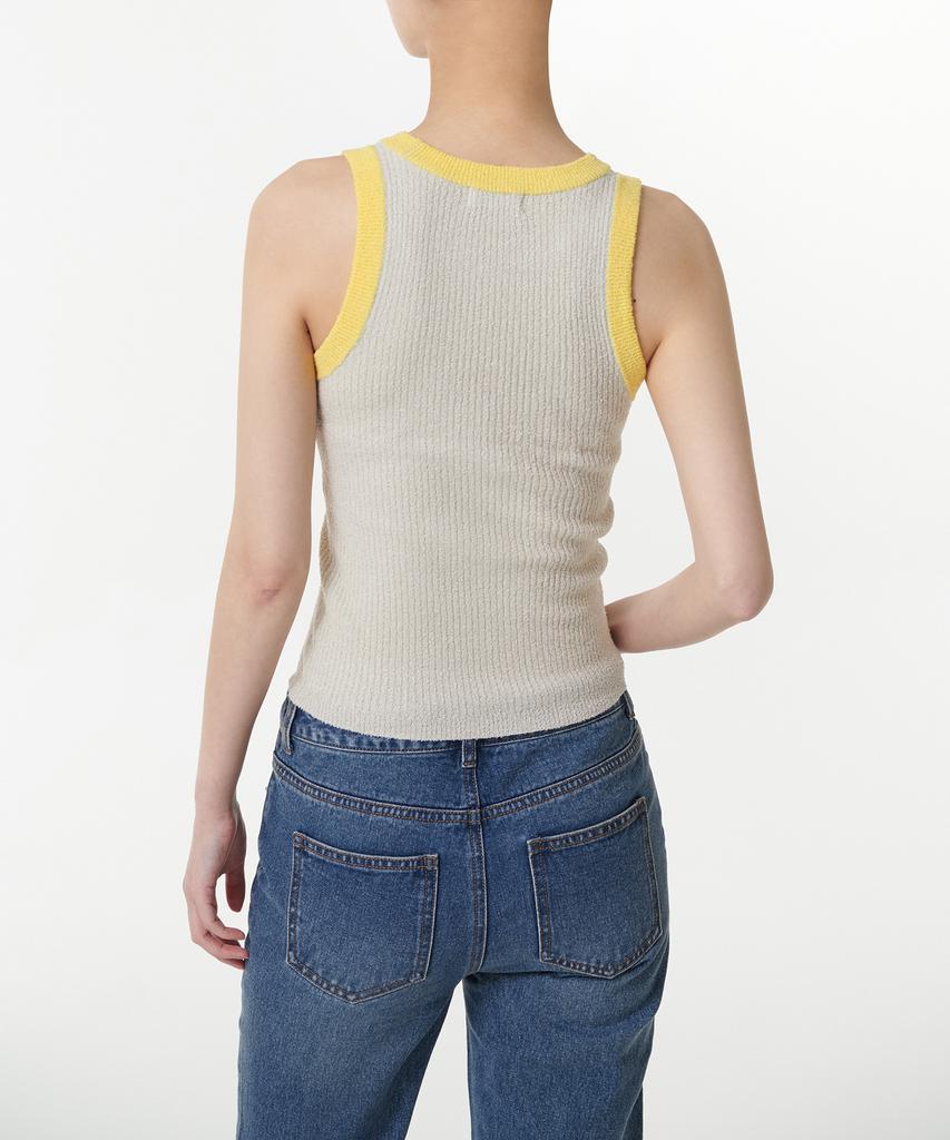 MUSINSA STANDARD WOMAN Women'S Mini Boucle Ringer Knit Sleeveless Top [Mushroom]