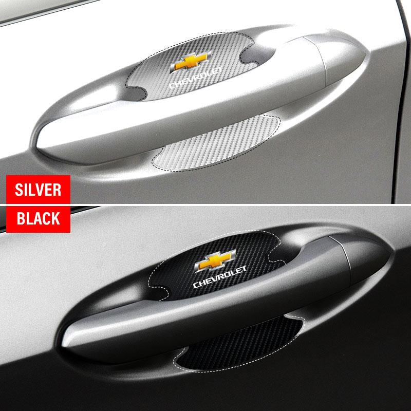 Car Door Handle Protection Sticker Emblem Car Decoration Styling for Chevrolet Chevry Cruze Impala Camaro Garna Equinox Volt Yakista AVEO Sedan Malibu