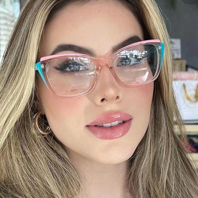 Damenbrille, modische Persönlichkeit, Retro-Cat-Eye-TR90-Brille, schlichte Brille für Studenten, Straßenaufnahmen, Reisen, Pendeln