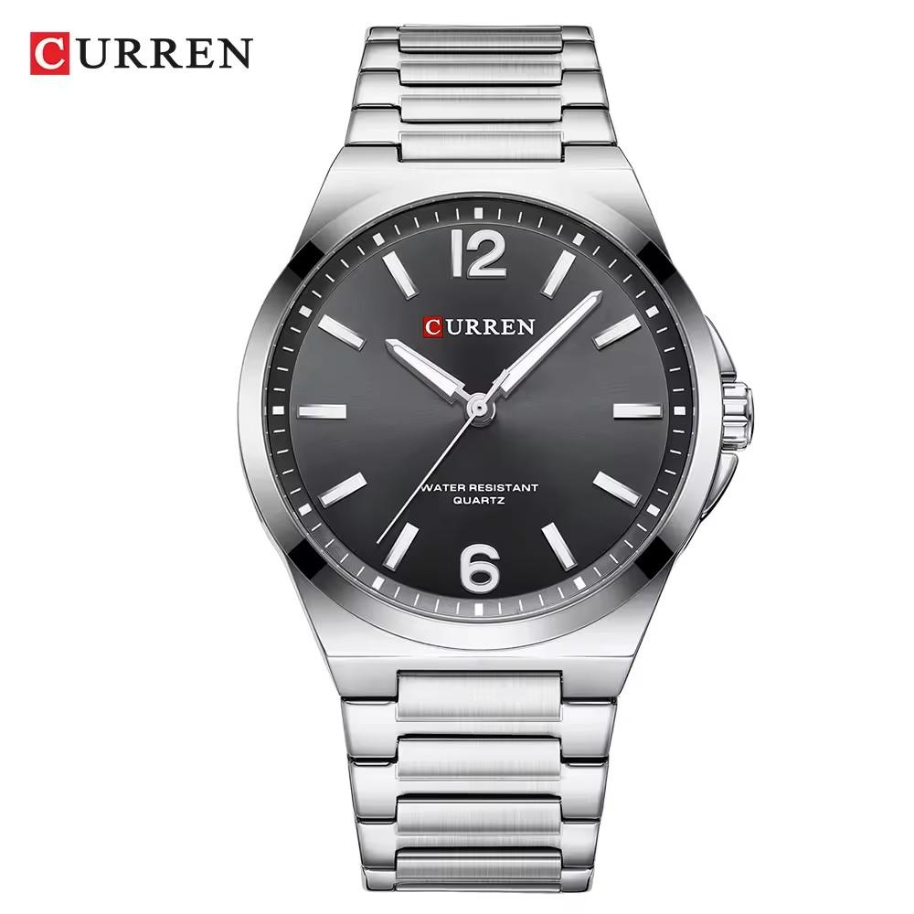 CURREN 8493 NEW Luxury Brand Wristwatches for Men's Stainless Steel Band Quartz Watch Simple Business Clock with Luminous Hands