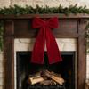 Classic Vintage Red Velvet Christmas Bow Drapey Silky Smooth Christmas Tree Bowknot with Lanyard Xmas Flannelette Bow Wedding