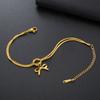 Cazador Gold Color Bowknot Love Knot Chain Bracelet Stainless Steel Trendy Bracelets for Women Girls Jewelry Mother's Day Gift
