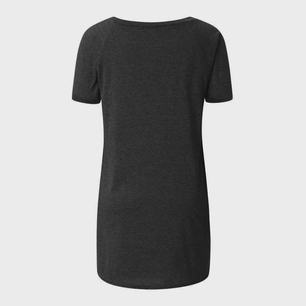 European and American Plus Size V-Neck Loose Casual Short Sleeve T-Shirt