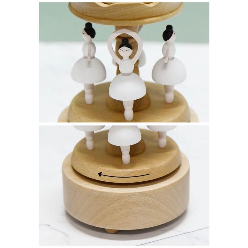 Rotating Ballet Dance Music Box for Children Girls Favor Tabletop Decoration Music Box for Living Room Bedroom Office